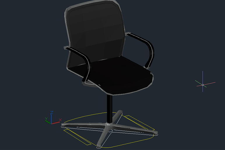 دانلود فایل اتوکد صندلی گردان سه‌بعدی DWG | 3D Swivel Chair